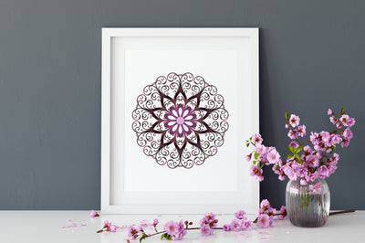 Purple Printable Amethyst Mandala Wall Art or Crystal Grid Print Digital Download Gemstone Set of 11 Boho Decor