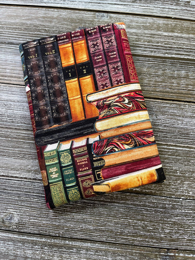 Library Bookshelves Fabric Padded Book Sleeve | Book Pocket | Protective Book Bag | Book Pouch | Bookish Nerd Gift